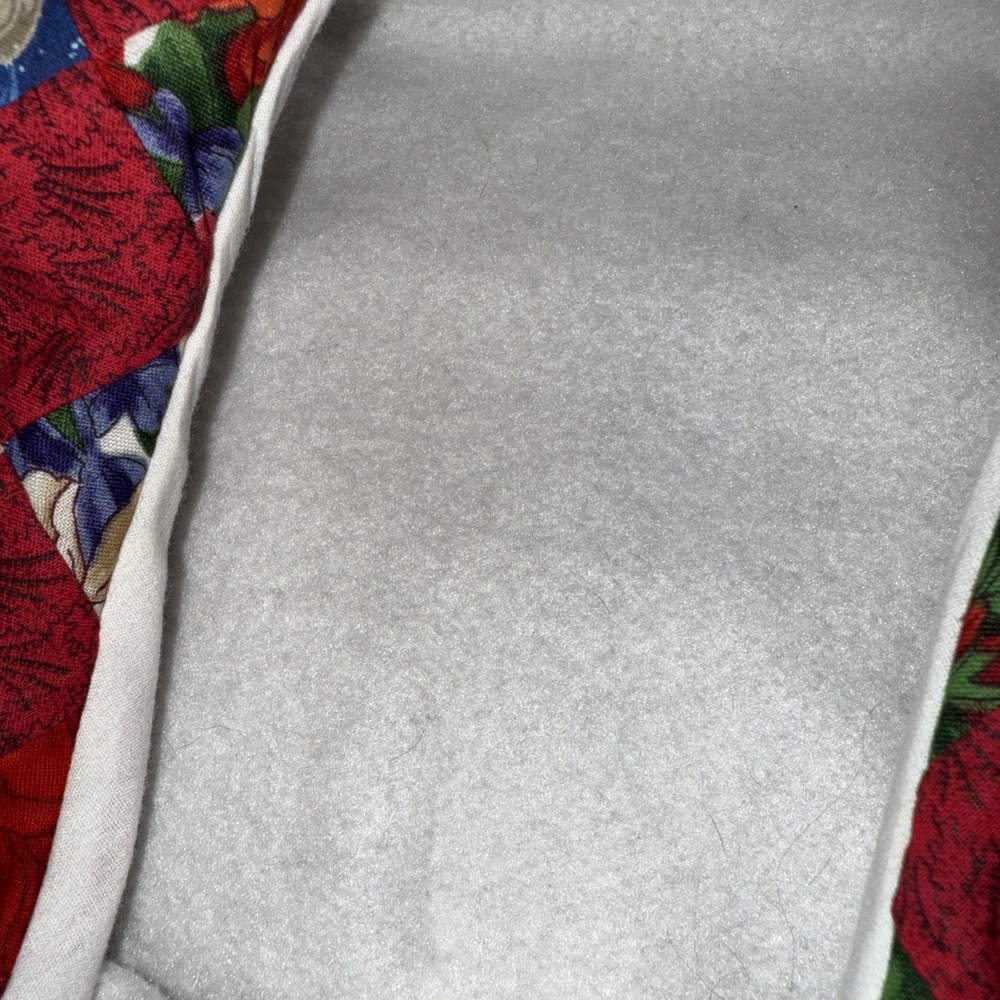 Vintage Jerzees Cardigan Sweatshirt Gray W Quilt Scarf Cape Cottage Grandma USA - Picture 5 of 13